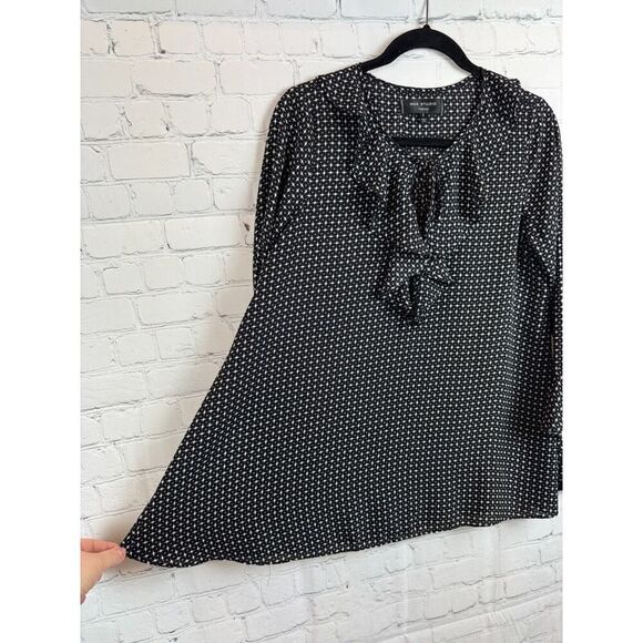 MAX STUDIO black white 3/4 flounce sleeve frill swing blouse top size S - Picture 6 of 10